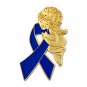 Reye's Syndrome Pin Awareness Guardian Angel Blue Ribbon