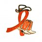 Cultural Diversity Pin Orange Glitter Ribbon Cowboy Western Boots Hat Pin