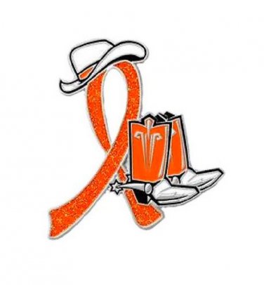 Motorcycle Safety Pin Orange Glitter Ribbon Cowboy Western Boots Hat