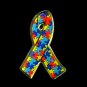 Autism Lapel Pin Asperger Awareness Puzzle Ribbon Gold Plated