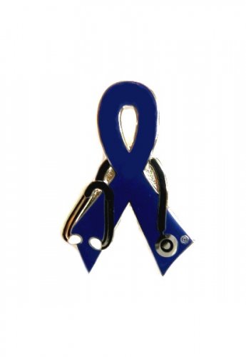 Dysautonomia Awareness Lapel Pin Blue Ribbon Dr Stethoscope