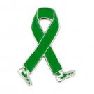 Bipolar Disorder Lapel Pin Awareness Green Ribbon Walking Legs