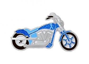 Colon Cancer Blue Ribbon Motorcycle Biker Pin Tac New