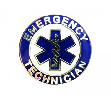 EMT Emergency Medical Technician Lapel Pin Nickel Blue Star of Life 58S1