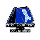Prostate Cancer Pin Awareness Light Blue Ribbon Tent Hope Camper