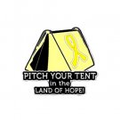 US Military Troop Support Awareness Yellow Ribbon Tent Hope Camping Camper Pin