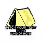US Military Troop Support Awareness Yellow Ribbon Tent Hope Camping Camper Pin