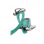 Agoraphobia Lapel Pin Teal Glitter Ribbon Cowboy Western Boots Hat