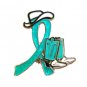 Myasthenia Gravis Pin Teal Glitter Ribbon Cowboy Western Boots Hat