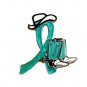 Gynecological Cancer Teal Glitter Ribbon Cowgirl Cowboy Western Boot Hat Pin New