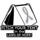 Brain Cancer Pin Awareness Gray Ribbon Tent Land of Hope Camper