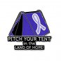 Stomach Cancer Pin Awareness Periwinkle Ribbon Tent Land of Hope Camper