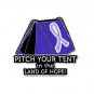 Stomach Cancer Pin Awareness Periwinkle Ribbon Tent Land of Hope Camper