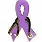 Hodgkin's Lymphoma Lavender Ribbon Stethoscope Dr Pin