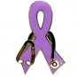 Gynecological Cancer Pin Lavender Awareness Ribbon Stethoscope Dr Nurse OBGYN