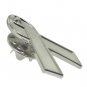 Brain Disabilities Lapel Pin Silver Awareness Ribbon Tac