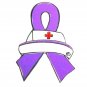 Lavender Ribbon Pin Cancer Awareness Nurse Cap Cross