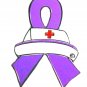 Lavender Ribbon Pin Cancer Awareness Nurse Cap Cross