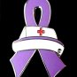 Lavender Ribbon Pin Cancer Awareness Nurse Cap Cross