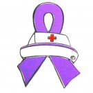 Epilepsy Awareness Pin Nurse Cap Cross Lavender Ribbon Pin