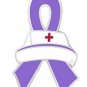 Epilepsy Awareness Pin Nurse Cap Cross Lavender Ribbon Pin