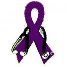 Pediatric Stroke Pin Awareness Dr Stethoscope Purple Ribbon New