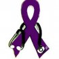 Pediatric Stroke Pin Awareness Dr Stethoscope Purple Ribbon New