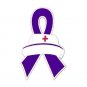 Pediatric Stroke Pin Nurse Cap Red Cross Purple Awareness Ribbon