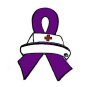 Pediatric Stroke Pin Nurse Cap Red Cross Purple Awareness Ribbon