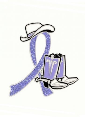 Eating Disorders Pin Periwinkle Awareness Ribbon Cowboy Western Boots Ha