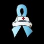 Trisomy 18 Lapel Pin Light Blue Awareness Ribbon Nurse Cap Red Cross