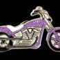 Pancreatic Cancer Lapel Pin Purple Awareness Motorcycle Biker