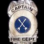 Fire Dept Captain Pin Miniature Badge Eagle Lapel Cap Tac Promotional Grade