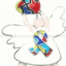 Autism Angel Heart Brooch