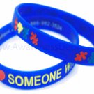 5 Pack I Love Someone with Autism Silicone Bracelet Adult Size Blue