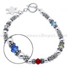 Autism Sterling Silver and Swarovski Crystal Bracelet
