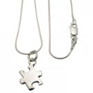 Autism Puzzle Charm Sterling Silver Necklace