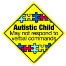 3 Pack Autistic Child Emergency Decal