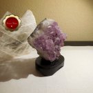 Amethyst Cluster with Wood Stand Protection Crystal Energy Healing