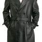 GENUINE INDIAN SOFT SHEEP NAPPA LEATHER MENS STYLISH TRENCH PEA COAT WARM M104