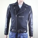 GENUINE SOFT SHEEP NAPPA LEATHER SLEEVES WOOL VARSITY BODY BIKER JACKET M116
