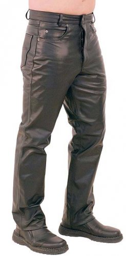GENUINE INDIAN SHEEP LEATHER MENS BUTTON FLY MID RISE BIKER TROUSER PANT MP02