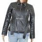 GENUINE SOFT INDIAN SHEEP LEATHER WOMENS QUILTED PADDED BIKER ERICA JACKET W34