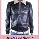 GENUINE INDIAN SHEEP NAPPA LEATHER FAUX SHERPA COLLAR AVIATOR BOMBER JACKET M83
