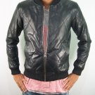 GENUINE INDIAN SHEEP NAPPA LEATHER MENS STYLISH BUBBLE QUILTED BOMBER JACKET M29