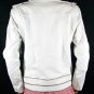 GENUINE BUTTERSOFT SHEEP NAPPA LEATHER MENS STYLISH WHITE BIKER JACKET M110