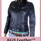 GENUINE SOFT INDIAN SHEEP NAPPA LEATHER WOMENS QUILTED NATASHA CLUB JACKET W90