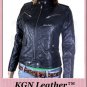 GENUINE SOFT INDIAN SHEEP NAPPA LEATHER WOMENS QUILTED NATASHA CLUB JACKET W90