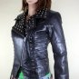 GENUINE SOFT INDIAN SHEEP LEATHER WOMEN STUDDED PUNK GOTHIC VAMPIRE JACKET W111