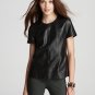 GENUINE SOFT INDIAN SHEEP NAPPA LEATHER WOMENS LOOSE DRESS CASUAL TUNIC TOP W97